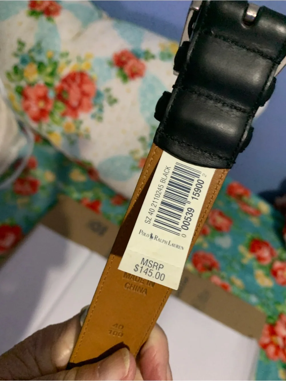 Polo Ralph Lauren Black Italian Leather Dress Belt With Silver Buckle 40
